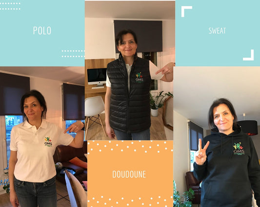 Polo, sweat, tshirt et doudoune pour l'OMS de Colmar