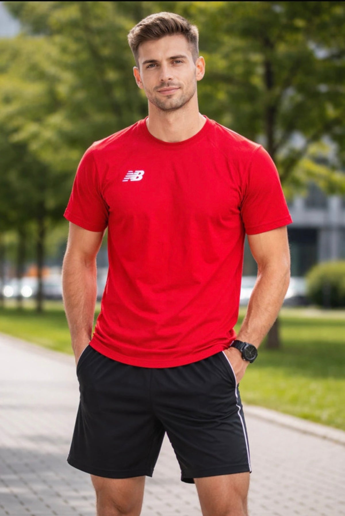 T-shirt New Balance rouge